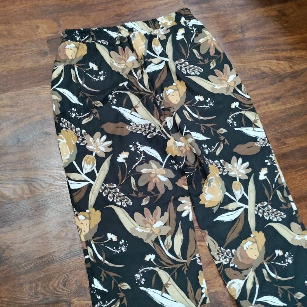 Joie Womens Linen Flowh Boho Artsey Floral Drawstring Pants L - Picture 12 of 13